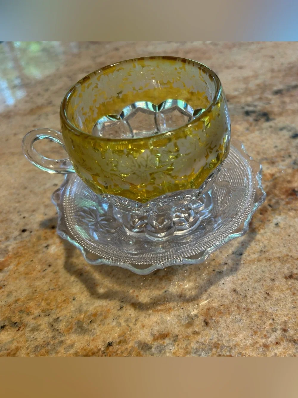 1889 EAPG Glass Punch Cup & 1885 EAPG Pattern Glass Bryce Dahlia 4 1/2